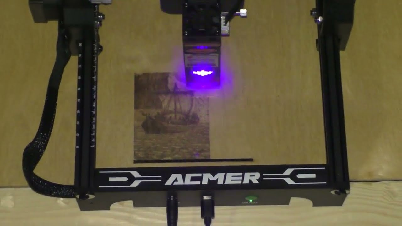 Лазерный гравер ACMER S1, первый пуск