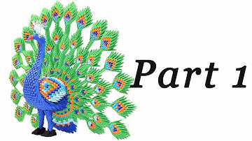 Origami 3d  Big Peacock / Pavone grande -Tutorial - Part 1 - HD