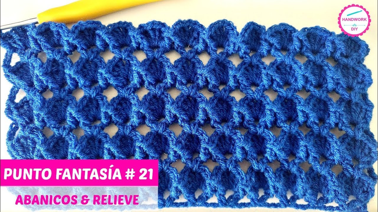 PUNTO FANTASIA A CROCHET CON ABANICOS Y RELIEVE  # 21