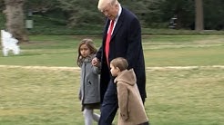 Raw: Trump Departs White House with Grandkids