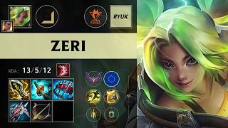 (TOG Ryuk) Zeri ADC vs Ezreal - EUW Master Patch 26.14