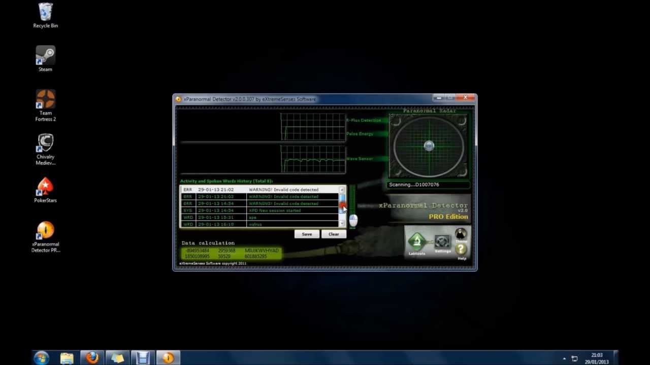 Working Xparanormal detector proof of ghosts