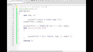 C program to print multiplication table #coding #cprogramming #explore #technoogy  #learning #viral 