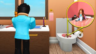 I Built A TINY Home Inside My Boyfriend's Bathroom! (Roblox Bloxburg)