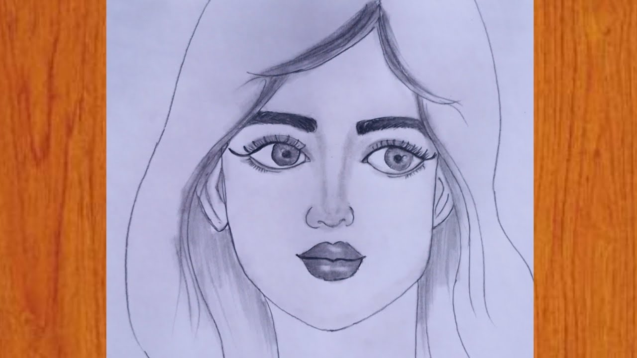 Girl Drawing for beginners| pencil drawing tutorial | cute easy girl ...