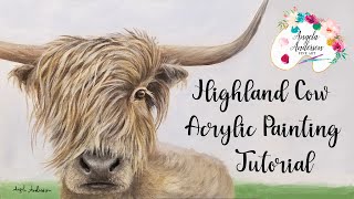 Highland Cow Acrylic Painting LIVE Tutorial