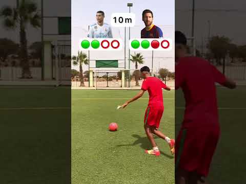 تحدي العارضة بين كريستيانو رونالدو ضد ليونيل ميسي