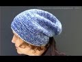 WATCH How To KNIT SLOUCHY Simple Hat 4 Advanced Beginners