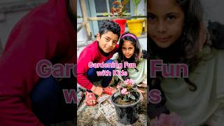 Kids Gardening Fun: Repotting Plants with Compost &amp; Soil! 🌱 #shorts