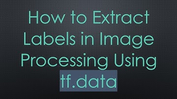 How to Extract Labels in Image Processing Using tf.data