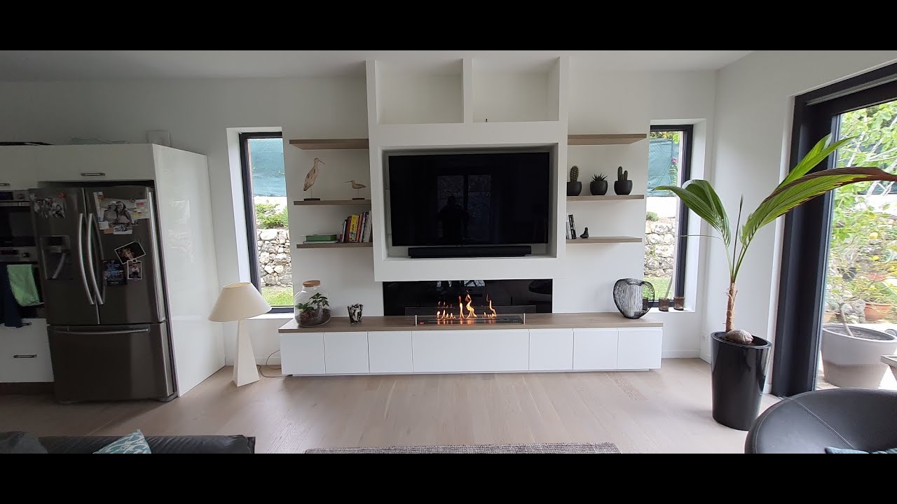 Meuble Tv Cheminée éthanol télécommandée BioArtConcept