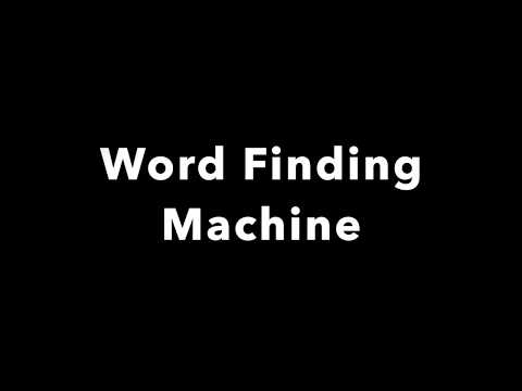 Word Finding Machine, Scrabble Word Finder