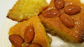 AMAZING BASBOUSA SEMOLINA CAKE NO MUSIC!  اطيب بسبوسه ( هريسه) تتذوقوها بحياتكم  رووعه بدون موسيقى !