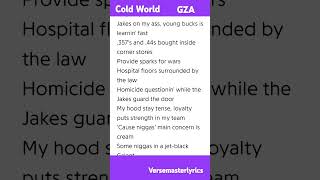 Cold World-Gza Verse 2 Inspectah Deck
