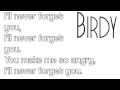 Birdy  ill never forget you lyrics