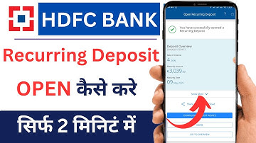 How to Open Recurring Deposit in HDFC Bank | HDFC Bank me Recurring Deposit Kaise Kare | HDFC Bank