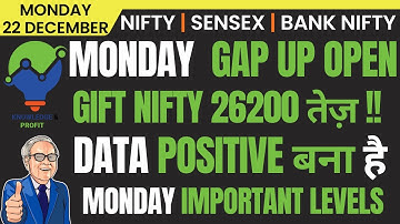 MONDAY GAP UP OPENING | NIFTY & BANK NIFTY PREDICTION AND ANALYSIS FOR MONDAY, 22 DECEMBER 2025