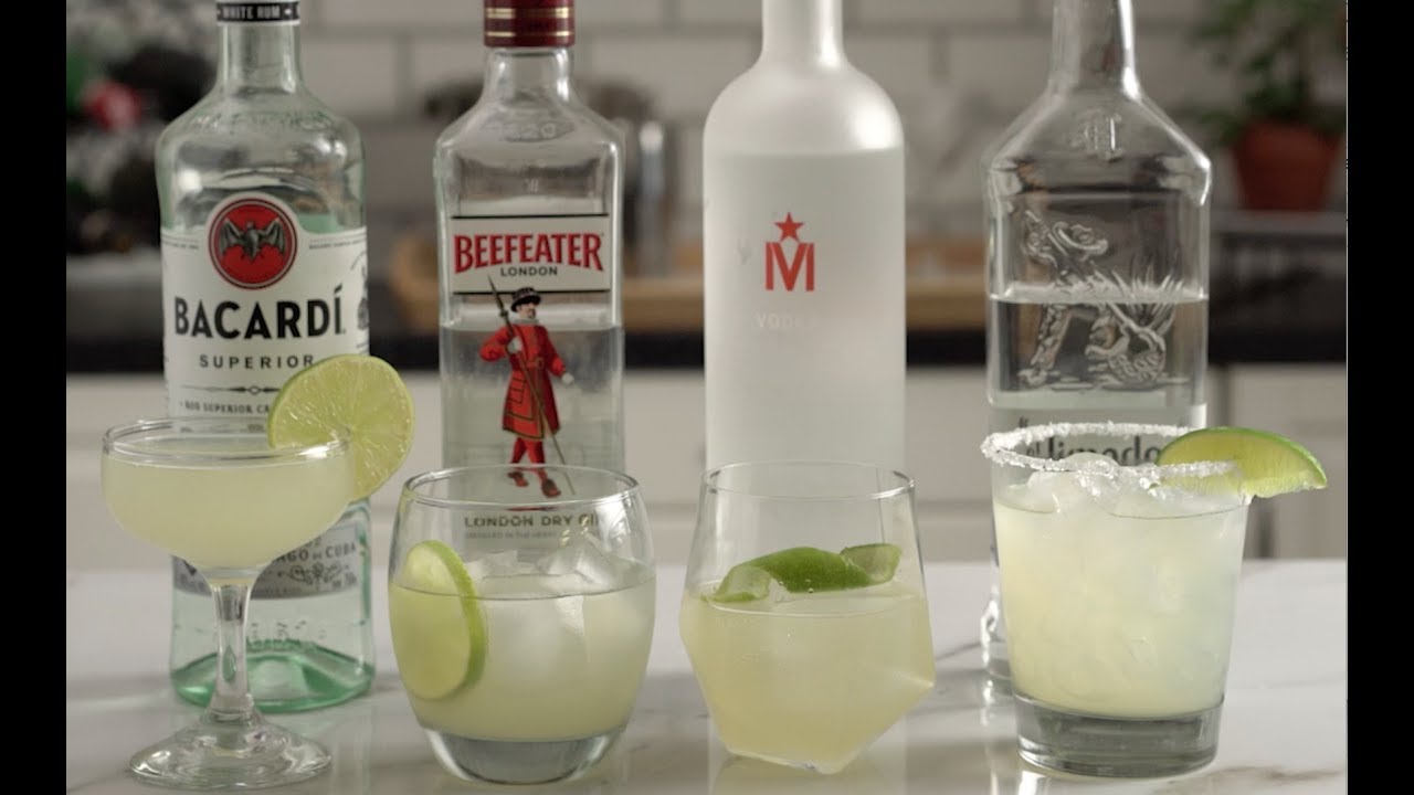 Lime juice + simple syrup + spirit of choice = 4 delicious cocktails