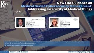 New FDA Guidance on Medical Device Cybersecurity CLE