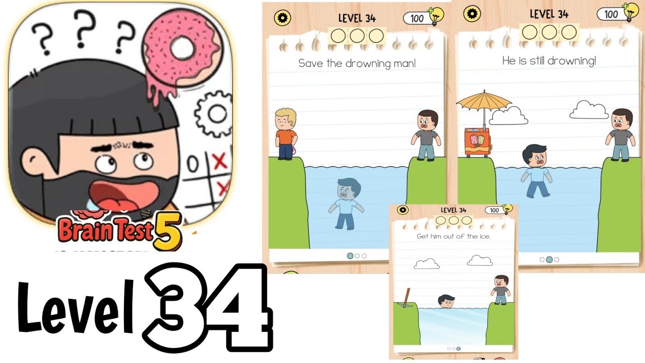 Brain test 5 level 34 Full Guide Walkthrough Solution - YouTube