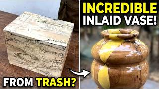 WOODTURNING LATHE MAGIC: Turning a Multi-Layered Inlaid Vase