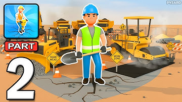 Road Builder Idle - Gameplay Walkthrough Part 2 - Renovate Cities With Builders (Android, iOS)