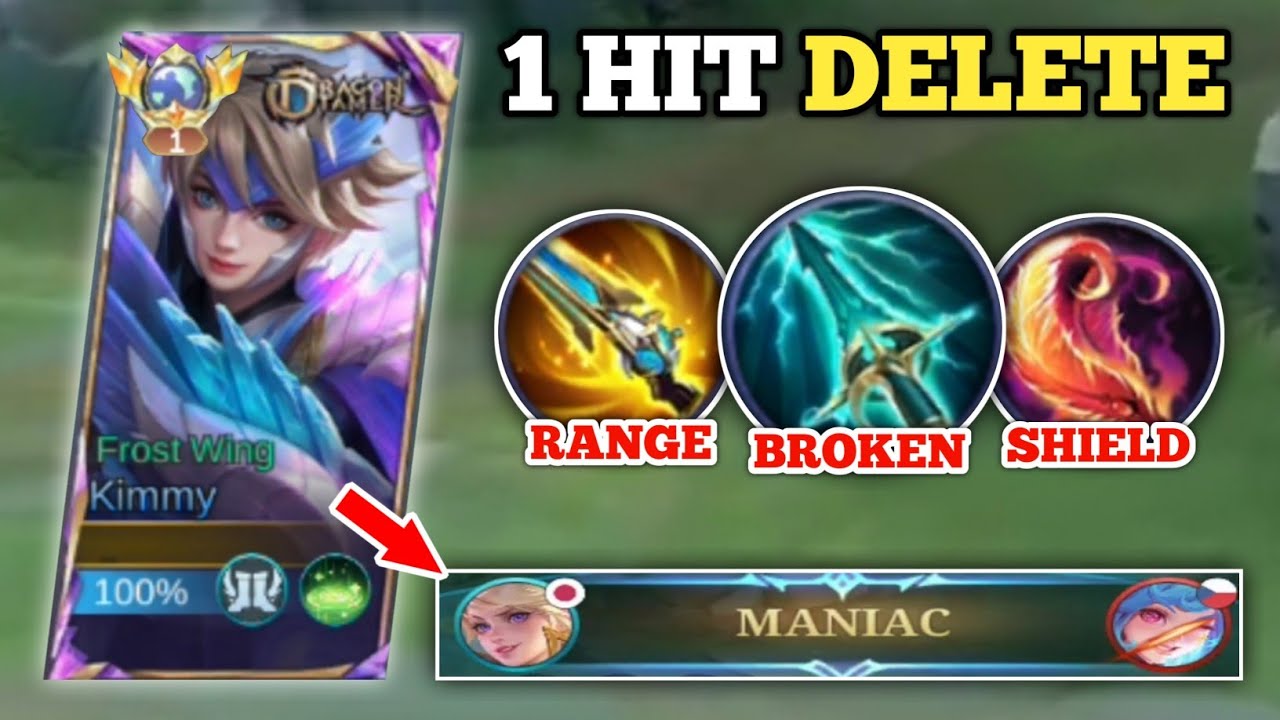 KIMMY 1 HIT DELETE = MANIAC! (100% broken!💀) TOP GLOBAL KIMMY BEST BUILD -MLBB