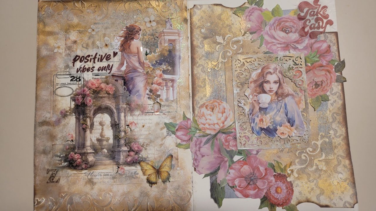 금빛으로 물들어~~💥🤎 #다이어리꾸미기 #scrapbooking #journaling #빈티지다꾸 #asmr