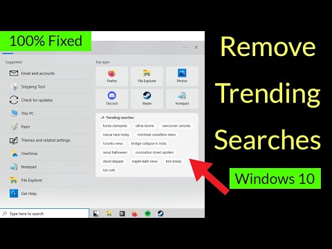 How to Remove Trending Searches from Search Bar in Windows 10?