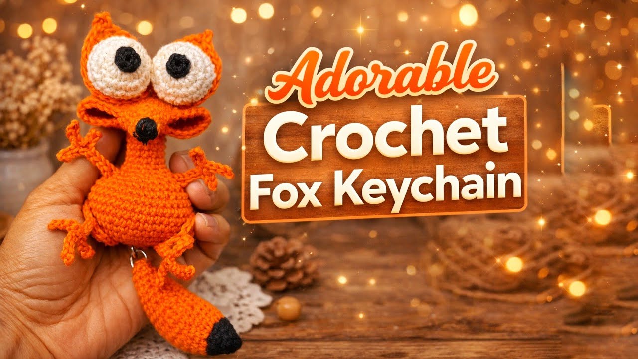 💜 Crochet Keychain For Beginners ‼️ Adorable Crochet Fox Keychain Friendly For Beginners