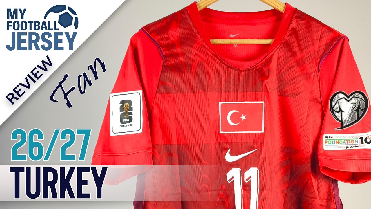 トルコ World Cup 2026 アウェイユニフォーム Turkey Away Jersey 2026 World Cup (Kitjr) Fan Version Review - YouTube