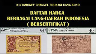 DAFTAR HARGA UANG KERTAS - UANG-KUNO BERSERTIFIKAT PMG  'ORIDA'