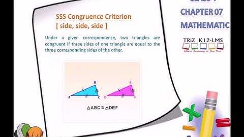 CBSE Standard 7 Chapter 7 Congruence of Triangles part 2 detailed explanation