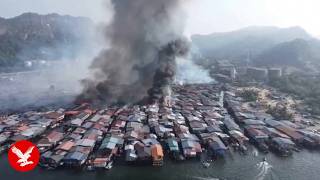 Aerial Footage Shows Malaysian Village Fire That Destroys Around 1,000 Homes