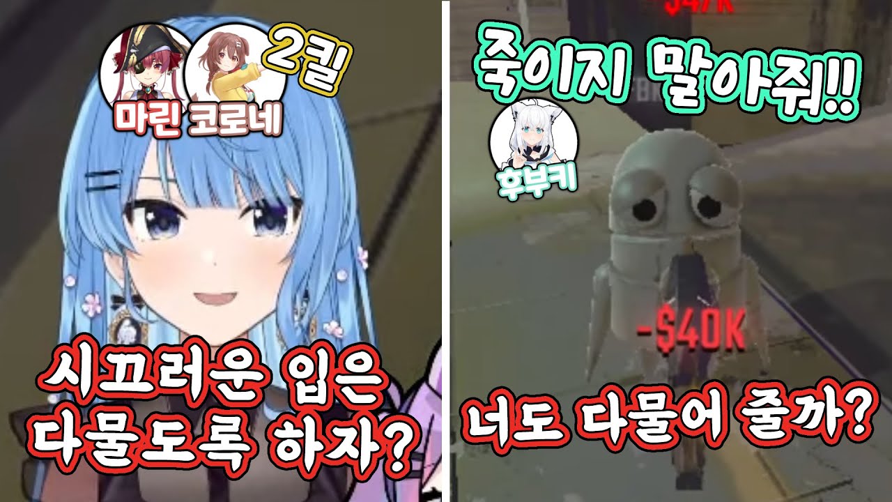 시끄럽다고 다 쏴버리는 스이코패스 [홀로라이브/호쇼 마린/이누가미 코로네/호시마치 스이세이/시라카미 후부키/토코야미 토와]