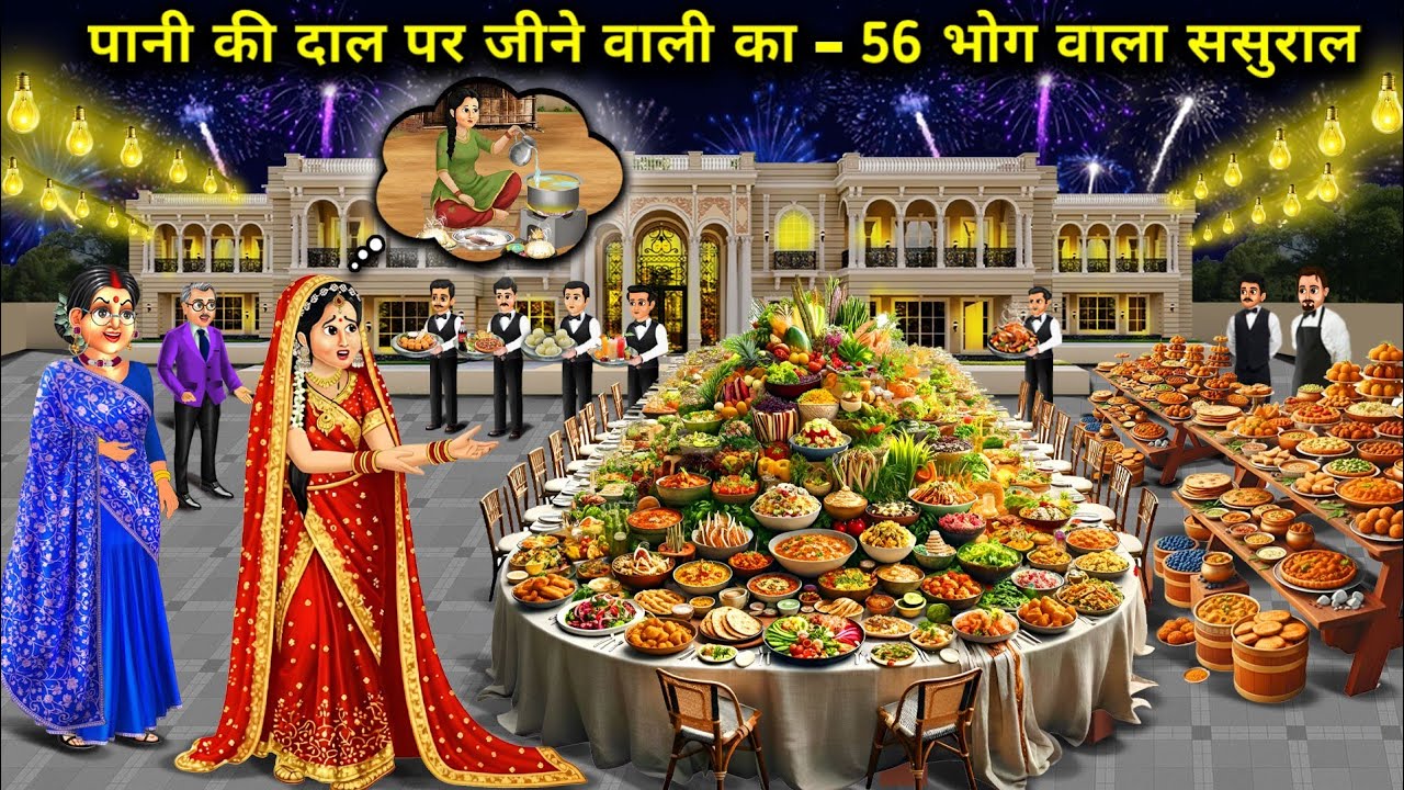 पानी की दाल पर जीने वाली का - 56 भोग वाला ससुराल"||Hindi Cartoon Stories||A woman who lived on lenti