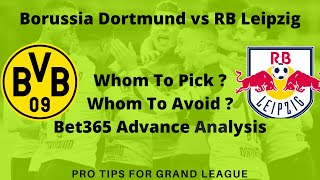 Bundesliag 2019-20 : borussia dortmund vs rb leipzig dream11