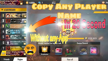 HOW TO COPY GLOBAL PLAYER NAME - LIKE ANKUSH. FF // FREE FIRE // 100% Working // Epic Gamer Nayeem