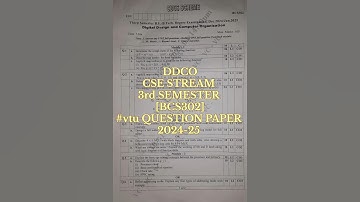 DDCO 3rd Sem Question Paper 2024-25 #vtu #questionpaper #exam #BCS302 #music #ddco #education
