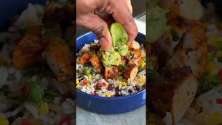 15 Minute Chicken Burrito Bowl — High Protein Meal Prep #highprotein #ketorecipes