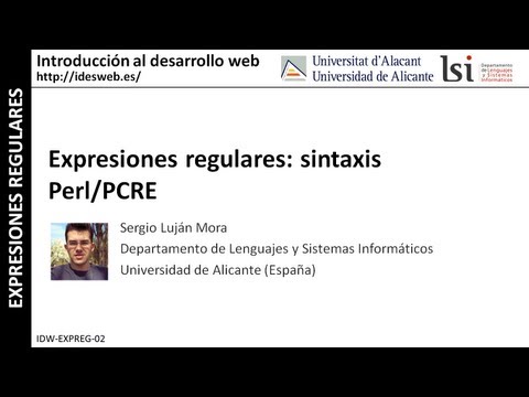 Expresiones regulares: sintaxis Perl/PCRE