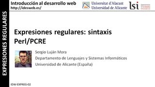 Expresiones regulares: sintaxis Perl/PCRE