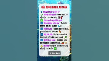 4 Cách Giải Rượu Nhanh, An Toàn! | DrDiệpDung #giairuou #shorts
