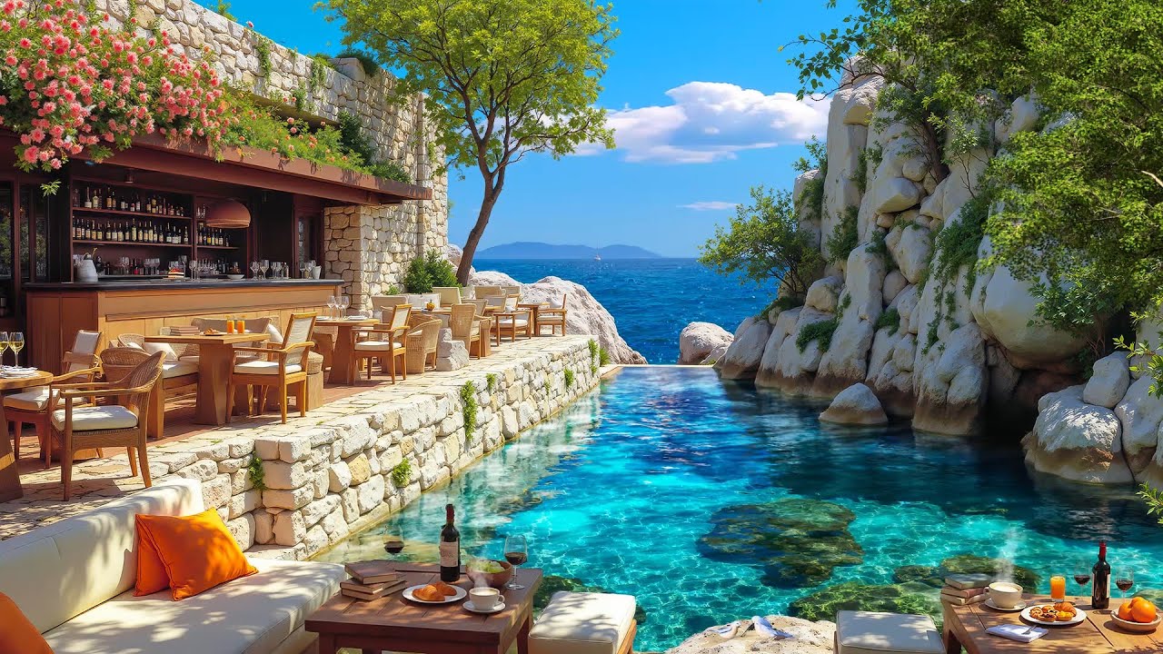 Smooth Seaside Bossa Nova 🌊 Positive Jazz Instrumentals Music and Wave Sounds for Good Vibes