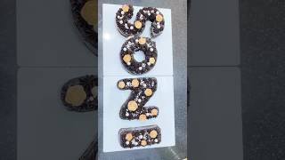 Monogram Cake Tutorial | How to make cake at home | chocolate design Cake decoration #shorts #cake
