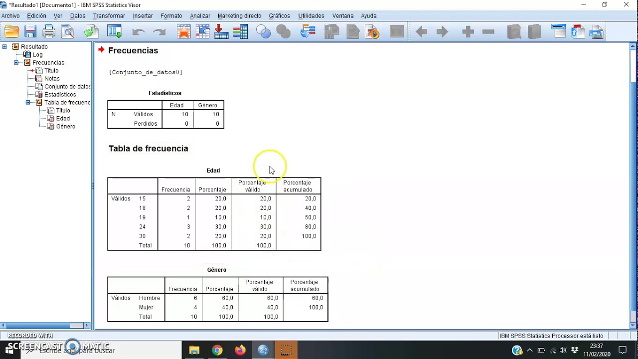 Tablas de frecuencias y gráficos en SPSS YouTube
