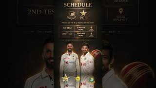 PAK vs BAN 2026 Test Series Schedule | Pakistan Tour of Bangladesh - Dates, Venues & Match Details