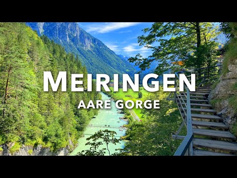 MEIRINGEN INTERLAKEN Canyon Travel Walking Tour 4K 🇨🇭 Best Places to Visit in Switzerland