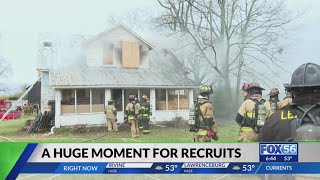 Lexington Fire Department recruits get hands-on training with a controlled house fire