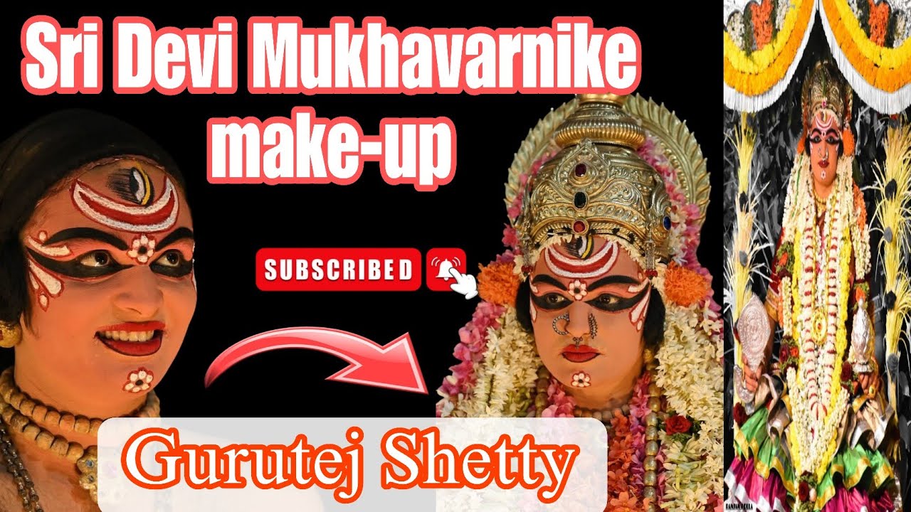 Sri Devi Makeup Video * Gurutej Shetty * Yakshagana Makeup Video